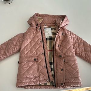 Burberry pink children quilt jacket 3y